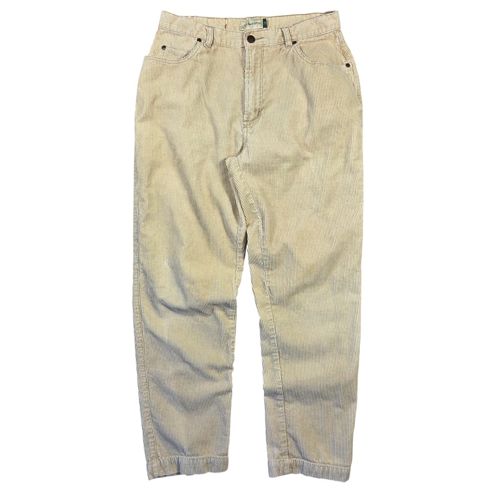GH Bass & Co Corduroy Pants Men 31x32 Beige Relaxed Fit Skater Grunge Punk Retro